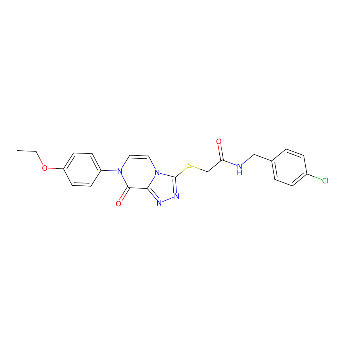 N-[(4-chlorophenyl)methyl]-2-[[7-(4-ethoxyphenyl)-8-oxo-[1,2,4]triazolo[4,3-a]pyrazin-3-yl]sulfanyl]acetamide molecular structure, CAS 1223754-25-3