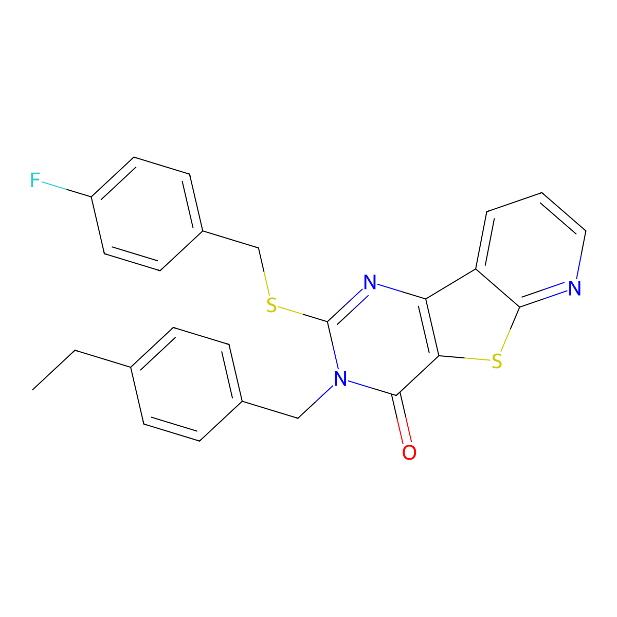 5-[(4-Ethylphenyl)methyl]-4-{[(4-fluorophenyl)methyl]sulfanyl}-8-thia-3,5,10-triazatricyclo[7.4.0.0^{2,7}]trideca-1(9),2(7),3,10,12-pentaen-6-one molecular structure, CAS 1223757-88-7