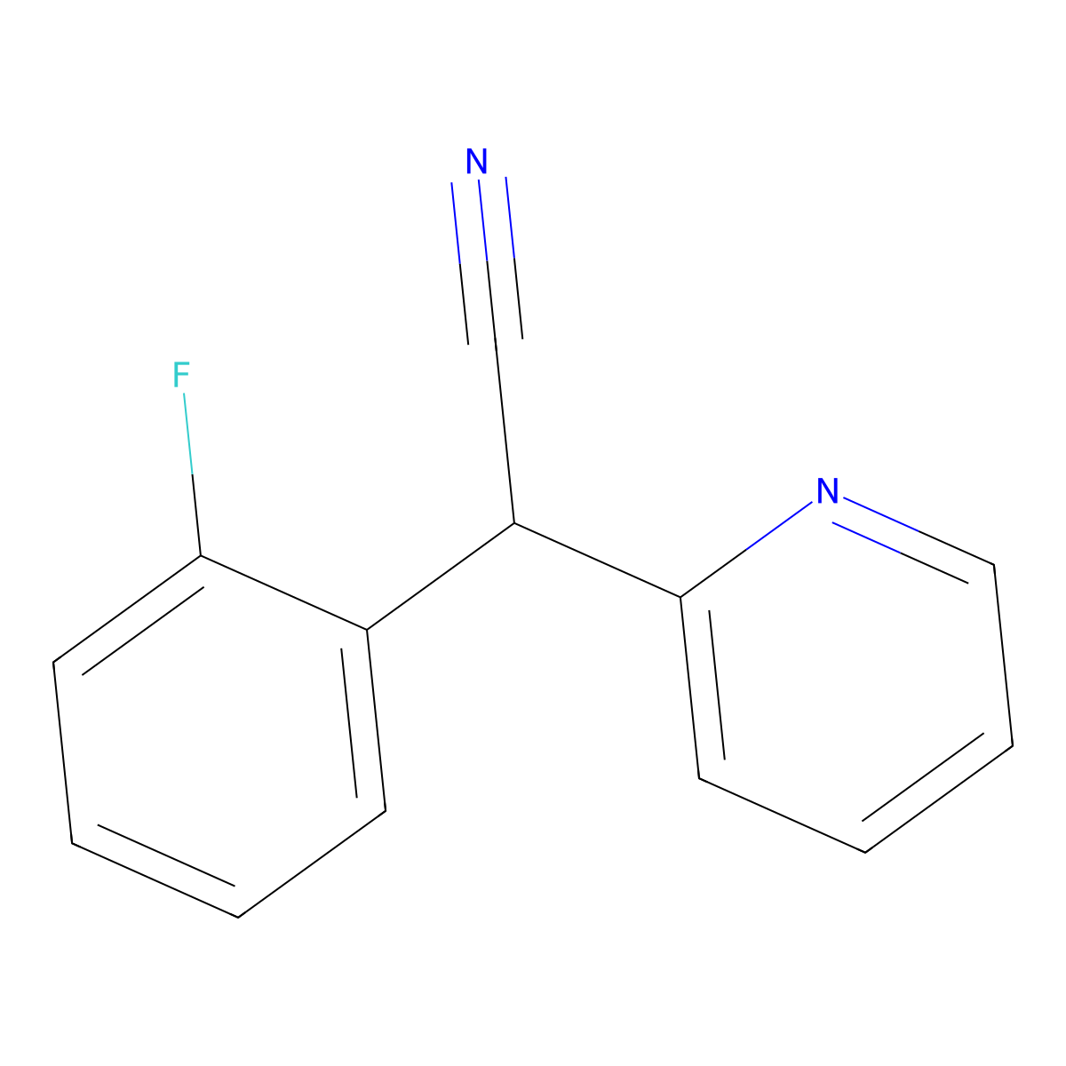 2-(2-Fluorophenyl)-2-(pyridin-2-yl)acetonitrile molecular structure, CAS 122376-70-9