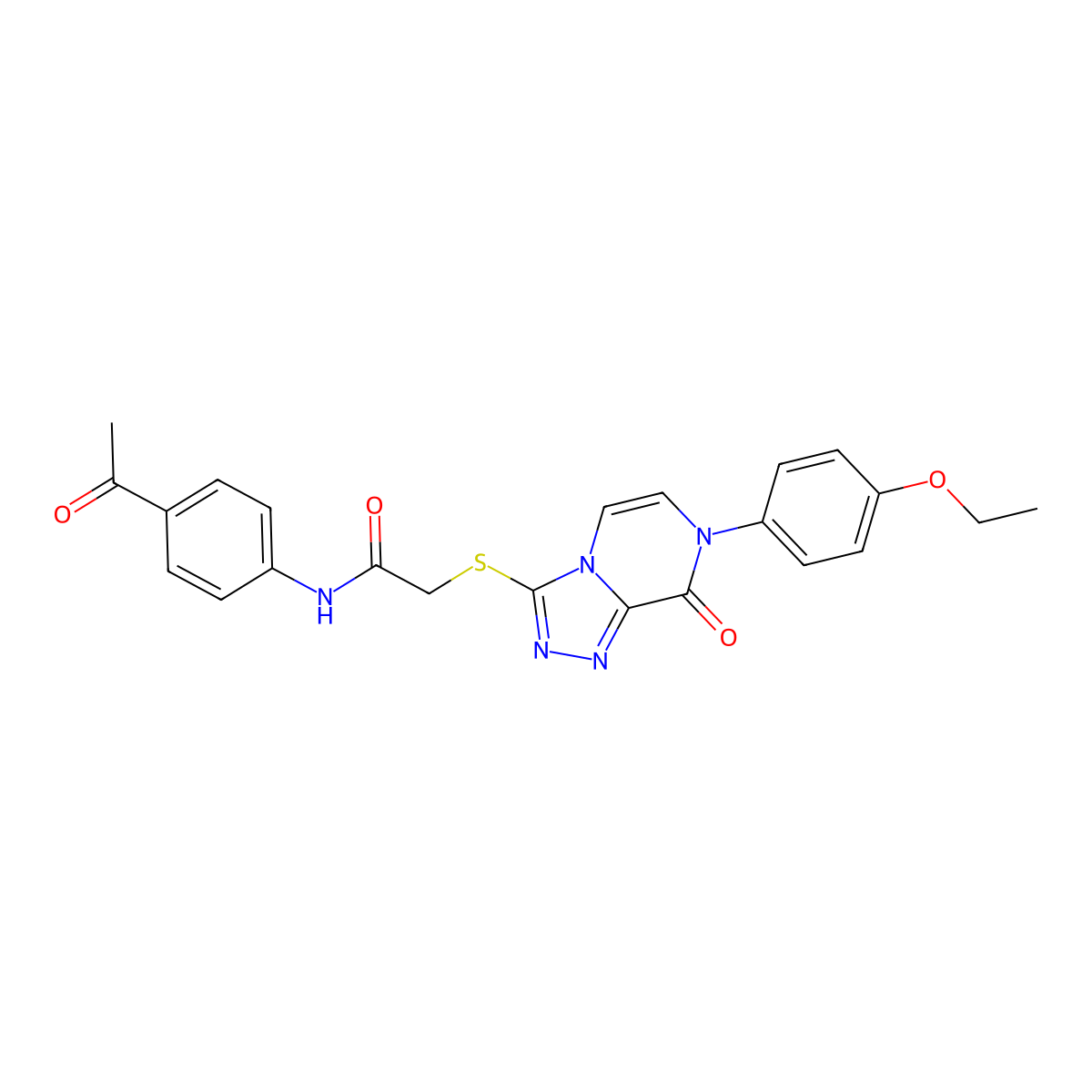 N-(4-acetylphenyl)-2-{[7-(4-ethoxyphenyl)-8-oxo-7H,8H-[1,2,4]triazolo[4,3-a]pyrazin-3-yl]sulfanyl}acetamide molecular structure, CAS 1223760-99-3
