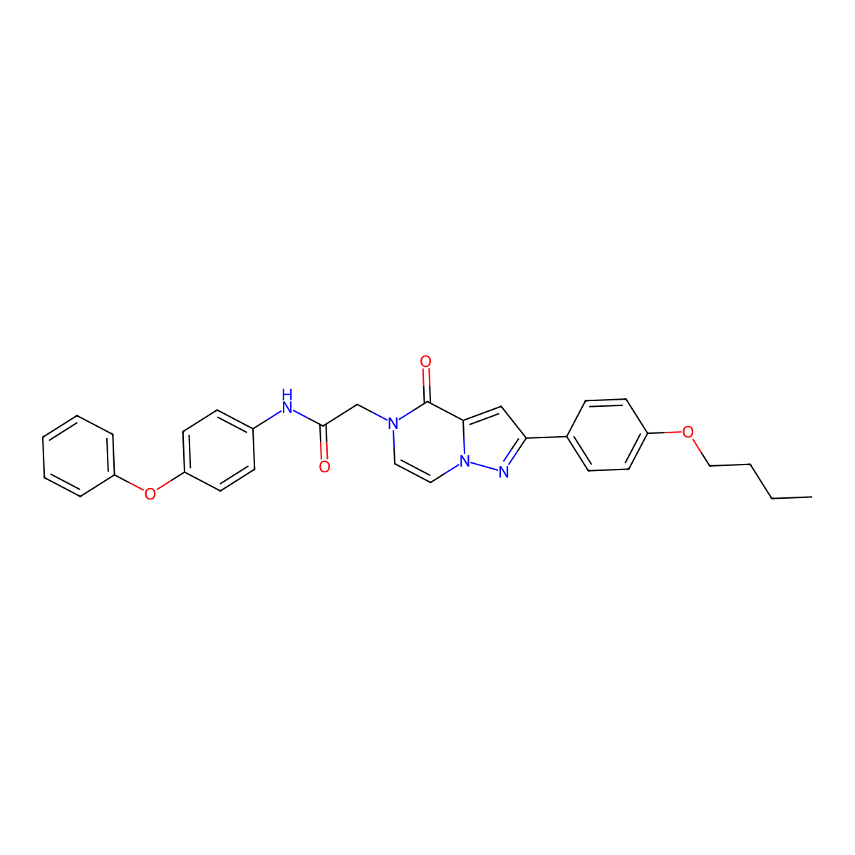 2-(2-(4-butoxyphenyl)-4-oxopyrazolo[1,5-a]pyrazin-5(4H)-yl)-N-(4-phenoxyphenyl)acetamide molecular structure, CAS 1223763-32-3