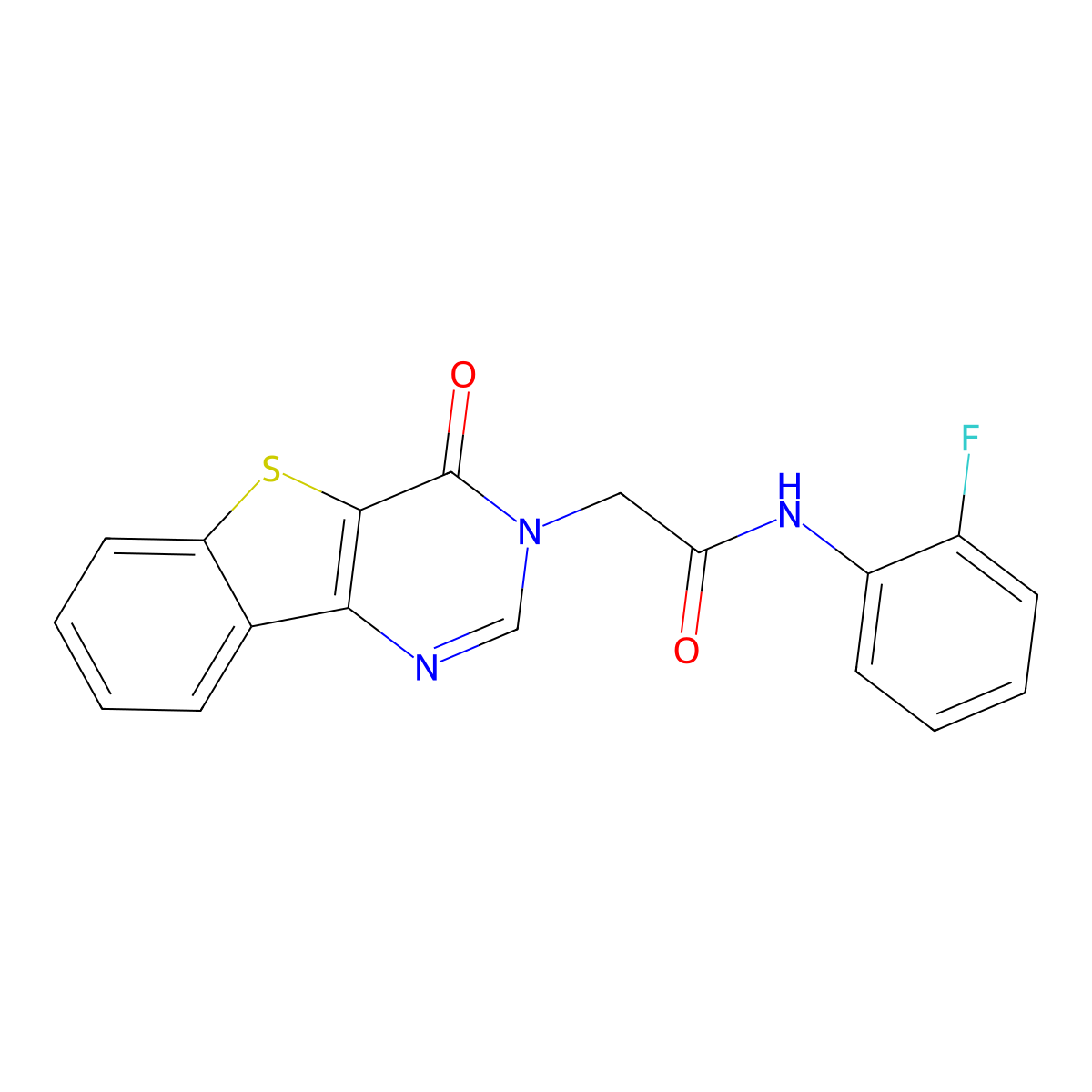 N-(2-fluorophenyl)-2-(4-oxo[1]benzothieno[3,2-d]pyrimidin-3(4H)-yl)acetamide molecular structure, CAS 1223767-24-5