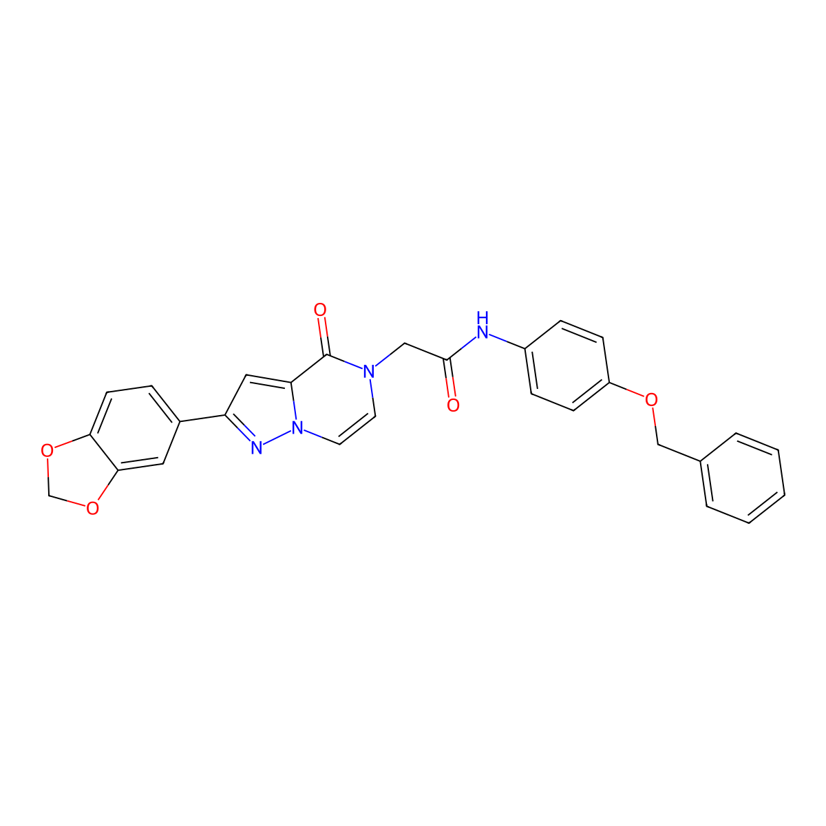 2-[2-(1,3-benzodioxol-5-yl)-4-oxopyrazolo[1,5-a]pyrazin-5(4H)-yl]-N-[4-(benzyloxy)phenyl]acetamide molecular structure, CAS 1223768-94-2
