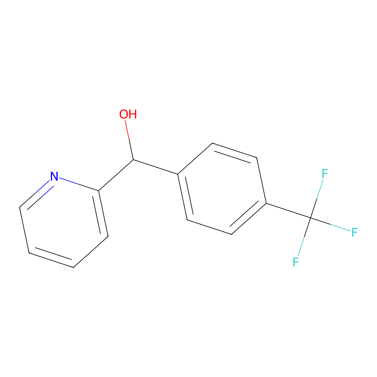 Pyridin-2-yl(4-(trifluoromethyl)phenyl)methanol molecular structure, CAS 122377-18-8