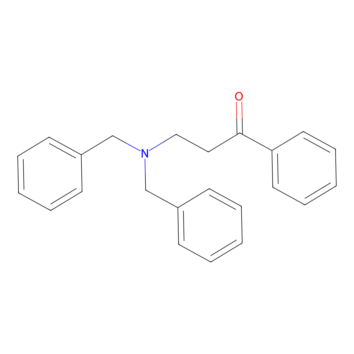 1-Propanone, 3-[bis(phenylmethyl)amino]-1-phenyl- molecular structure, CAS 122377-71-3