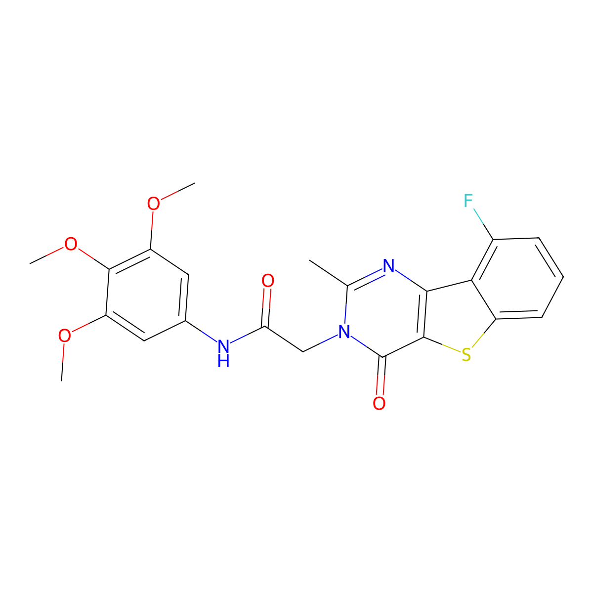 2-(9-fluoro-2-methyl-4-oxo[1]benzothieno[3,2-d]pyrimidin-3(4H)-yl)-N-(3,4,5-trimethoxyphenyl)acetamide molecular structure, CAS 1223772-07-3