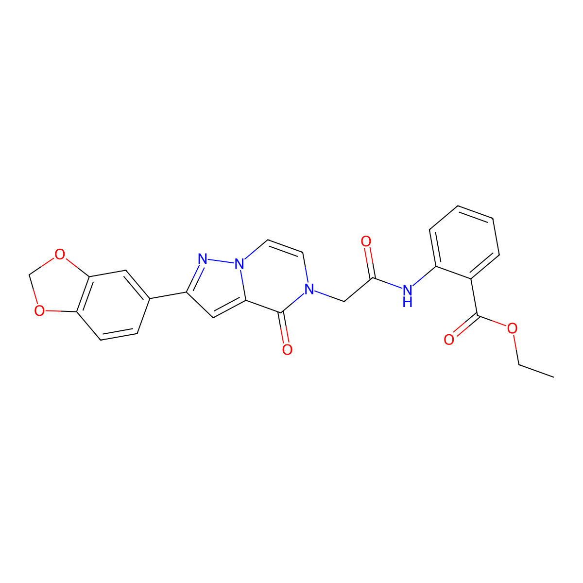 ethyl 2-({[2-(1,3-benzodioxol-5-yl)-4-oxopyrazolo[1,5-a]pyrazin-5(4H)-yl]acetyl}amino)benzoate molecular structure, CAS 1223773-41-8