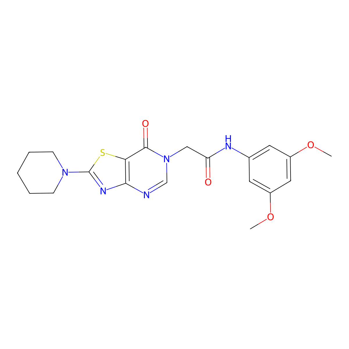N-(3,5-dimethoxyphenyl)-2-[7-oxo-2-(piperidin-1-yl)-6H,7H-[1,3]thiazolo[4,5-d]pyrimidin-6-yl]acetamide molecular structure, CAS 1223778-90-2