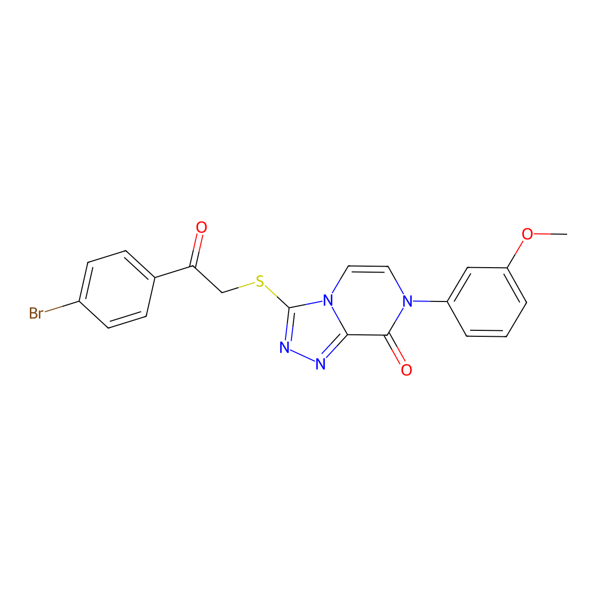 3-{[2-(4-bromophenyl)-2-oxoethyl]thio}-7-(3-methoxyphenyl)[1,2,4]triazolo[4,3-a]pyrazin-8(7H)-one molecular structure, CAS 1223779-79-0