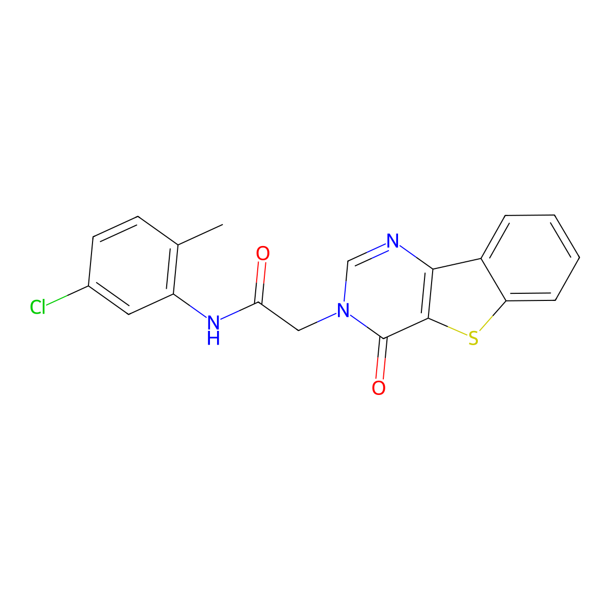 N-(5-chloro-2-methylphenyl)-2-(4-oxo[1]benzothieno[3,2-d]pyrimidin-3(4H)-yl)acetamide molecular structure, CAS 1223781-93-8
