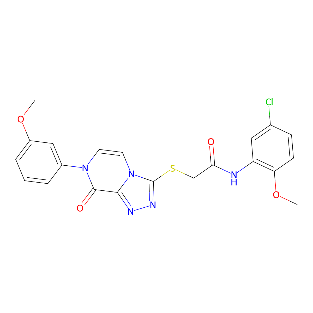 N-(5-chloro-2-methoxyphenyl)-2-[[7-(3-methoxyphenyl)-8-oxo-[1,2,4]triazolo[4,3-a]pyrazin-3-yl]sulfanyl]acetamide molecular structure, CAS 1223789-64-7