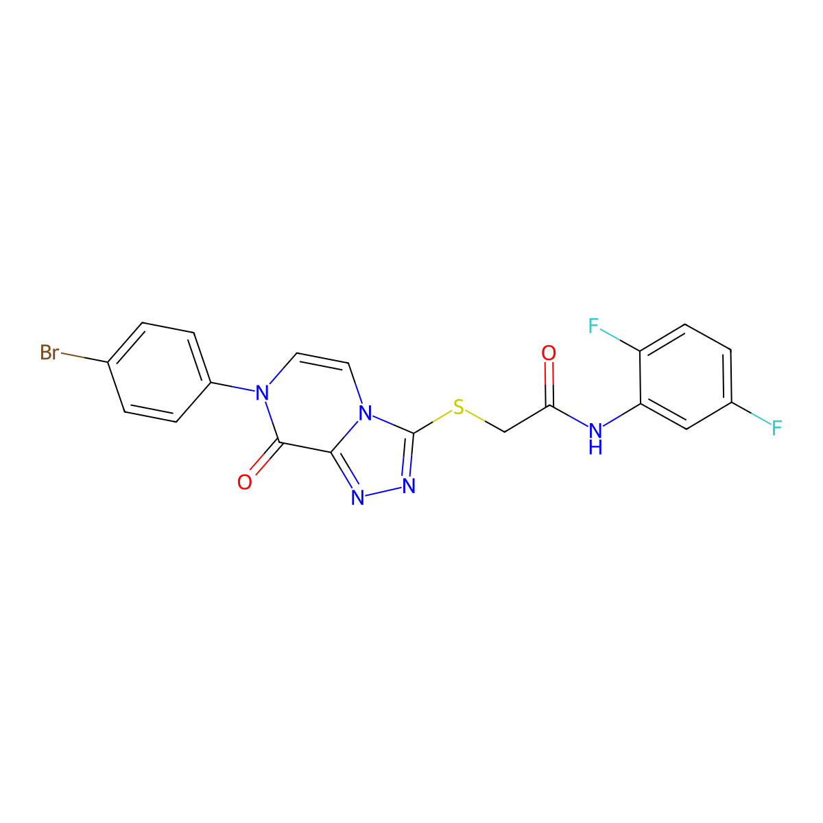 2-[[7-(4-bromophenyl)-8-oxo-[1,2,4]triazolo[4,3-a]pyrazin-3-yl]sulfanyl]-N-(2,5-difluorophenyl)acetamide molecular structure, CAS 1223791-65-8