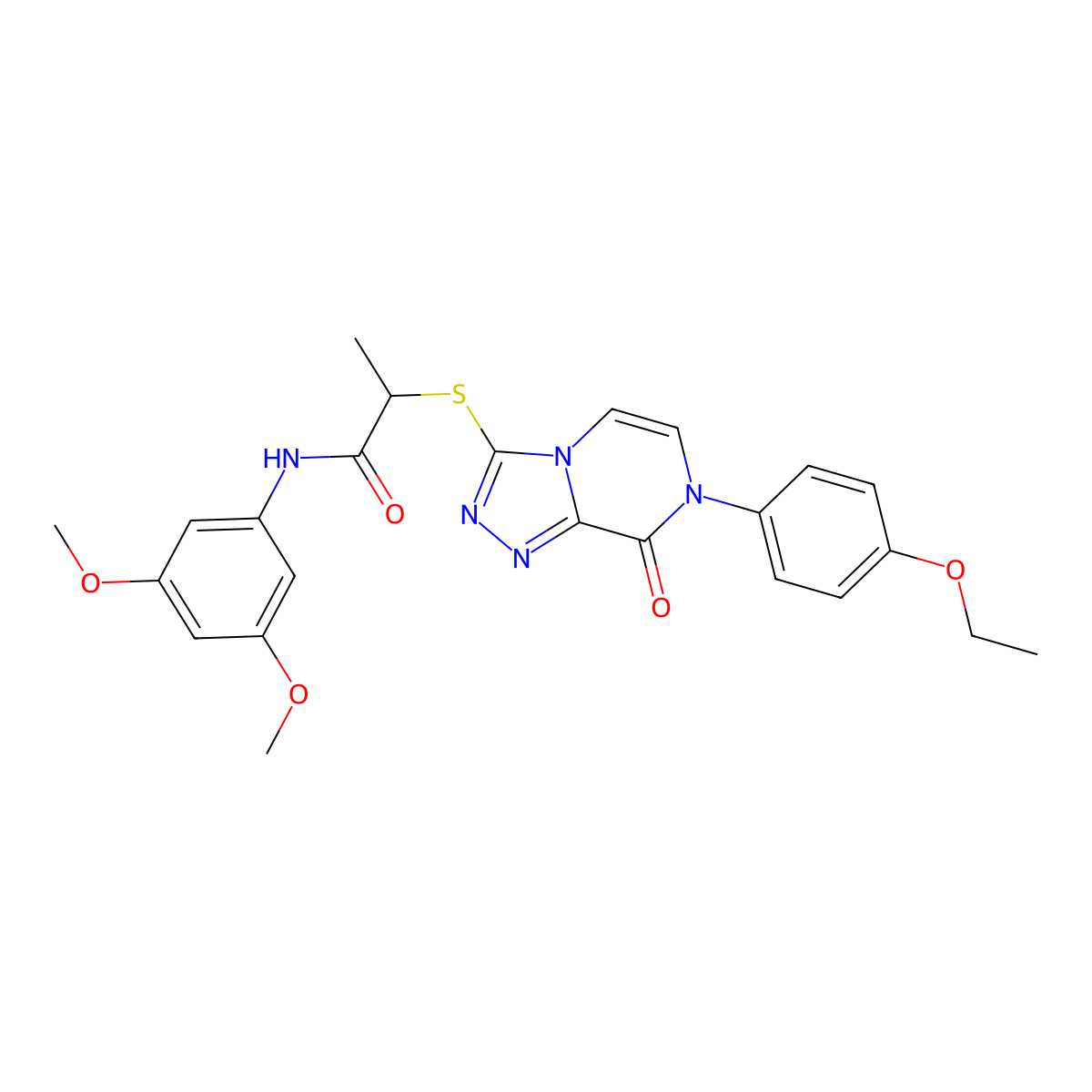 N-(3,5-dimethoxyphenyl)-2-{[7-(4-ethoxyphenyl)-8-oxo-7H,8H-[1,2,4]triazolo[4,3-a]pyrazin-3-yl]sulfanyl}propanamide molecular structure, CAS 1223793-55-2