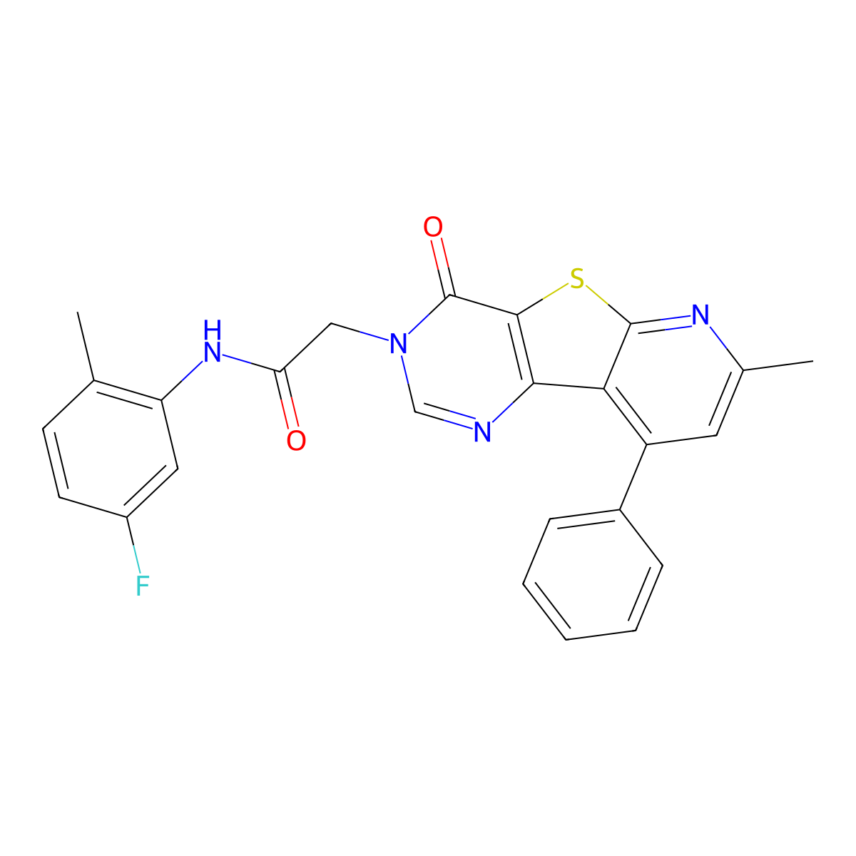 N-(5-fluoro-2-methylphenyl)-2-{11-methyl-6-oxo-13-phenyl-8-thia-3,5,10-triazatricyclo[7.4.0.0^{2,7}]trideca-1(9),2(7),3,10,12-pentaen-5-yl}acetamide molecular structure, CAS 1223794-71-5