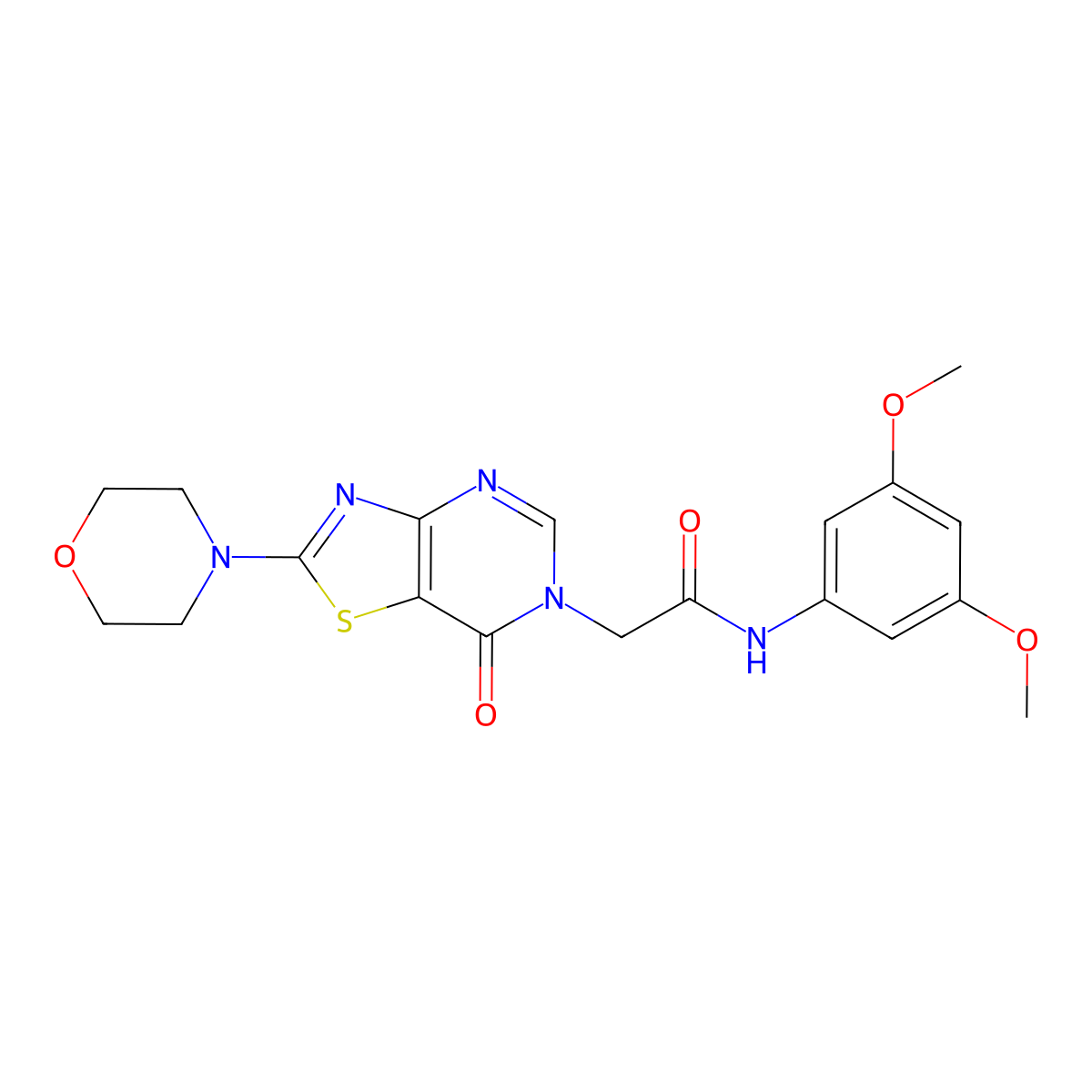 N-(3,5-dimethoxyphenyl)-2-(2-morpholino-7-oxothiazolo[4,5-d]pyrimidin-6(7H)-yl)acetamide molecular structure, CAS 1223795-94-5