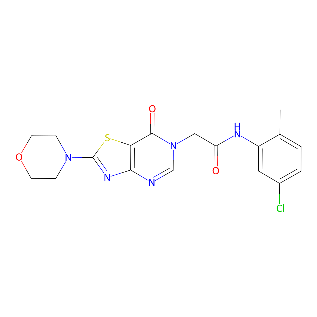 N-(5-chloro-2-methylphenyl)-2-(2-morpholino-7-oxothiazolo[4,5-d]pyrimidin-6(7H)-yl)acetamide molecular structure, CAS 1223800-48-3