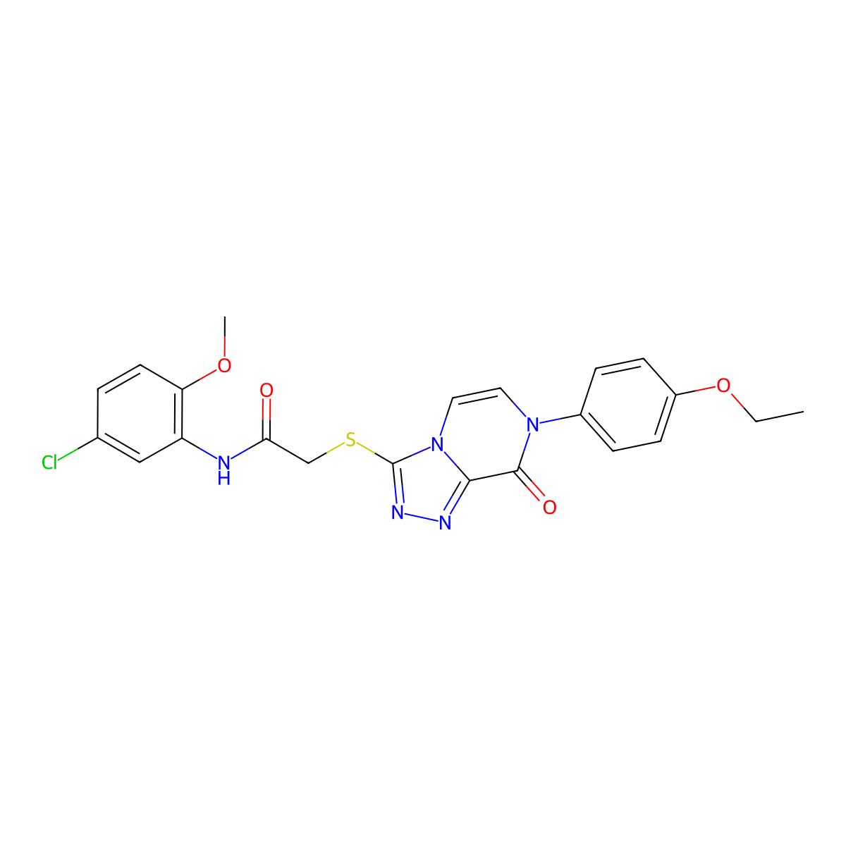 N-(5-chloro-2-methoxyphenyl)-2-((7-(4-ethoxyphenyl)-8-oxo-7,8-dihydro-[1,2,4]triazolo[4,3-a]pyrazin-3-yl)thio)acetamide molecular structure, CAS 1223802-74-1