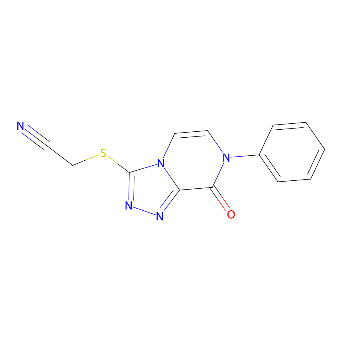 [(8-Oxo-7-phenyl-7,8-dihydro[1,2,4]triazolo[4,3-a]pyrazin-3-yl)thio]acetonitrile molecular structure, CAS 1223803-04-0