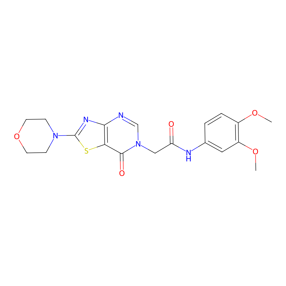 N-(3,4-dimethoxyphenyl)-2-(2-morpholino-7-oxothiazolo[4,5-d]pyrimidin-6(7H)-yl)acetamide molecular structure, CAS 1223804-70-3