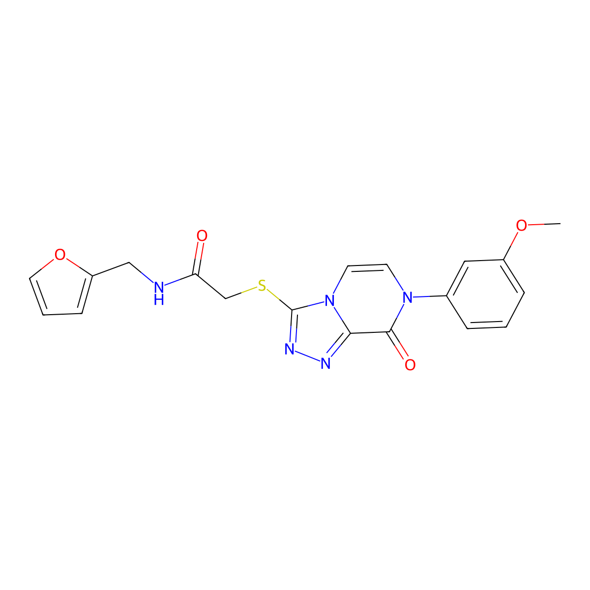 N-[(furan-2-yl)methyl]-2-{[7-(3-methoxyphenyl)-8-oxo-7H,8H-[1,2,4]triazolo[4,3-a]pyrazin-3-yl]sulfanyl}acetamide molecular structure, CAS 1223808-59-0