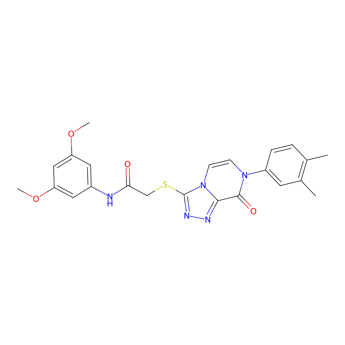 N-(3,5-dimethoxyphenyl)-2-[[7-(3,4-dimethylphenyl)-8-oxo-[1,2,4]triazolo[4,3-a]pyrazin-3-yl]sulfanyl]acetamide molecular structure, CAS 1223808-81-8