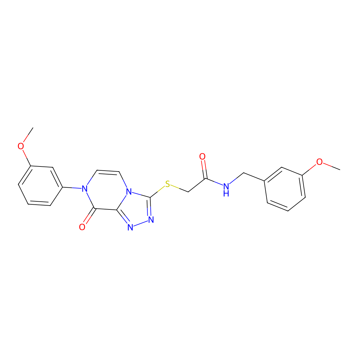 N-(3-methoxybenzyl)-2-((7-(3-methoxyphenyl)-8-oxo-7,8-dihydro-[1,2,4]triazolo[4,3-a]pyrazin-3-yl)thio)acetamide molecular structure, CAS 1223809-69-5