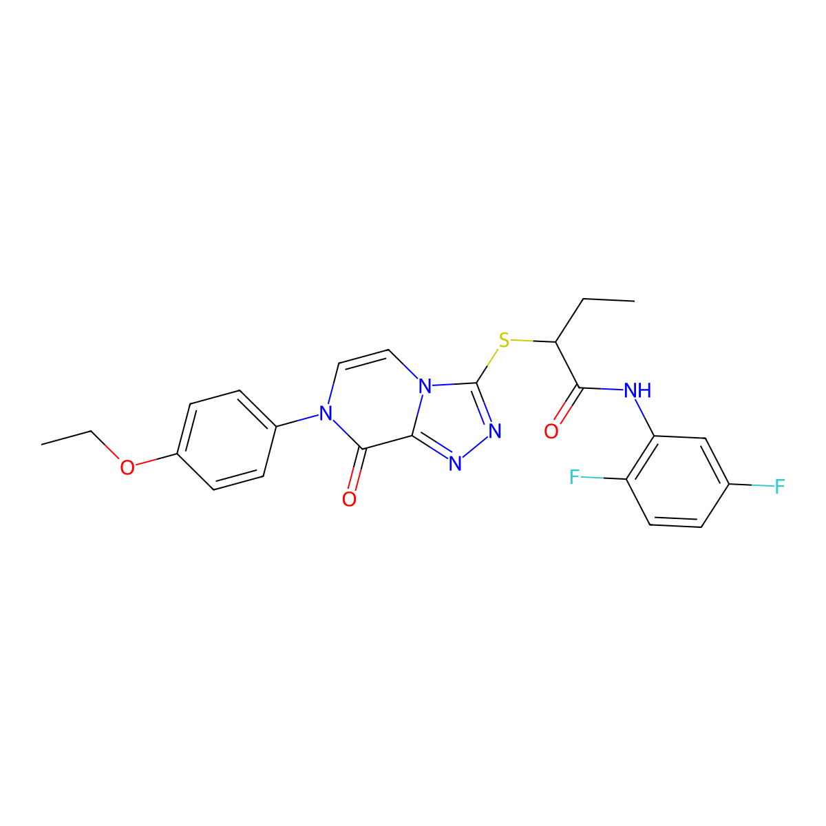 N-(2,5-difluorophenyl)-2-[[7-(4-ethoxyphenyl)-8-oxo-[1,2,4]triazolo[4,3-a]pyrazin-3-yl]sulfanyl]butanamide molecular structure, CAS 1223810-48-7