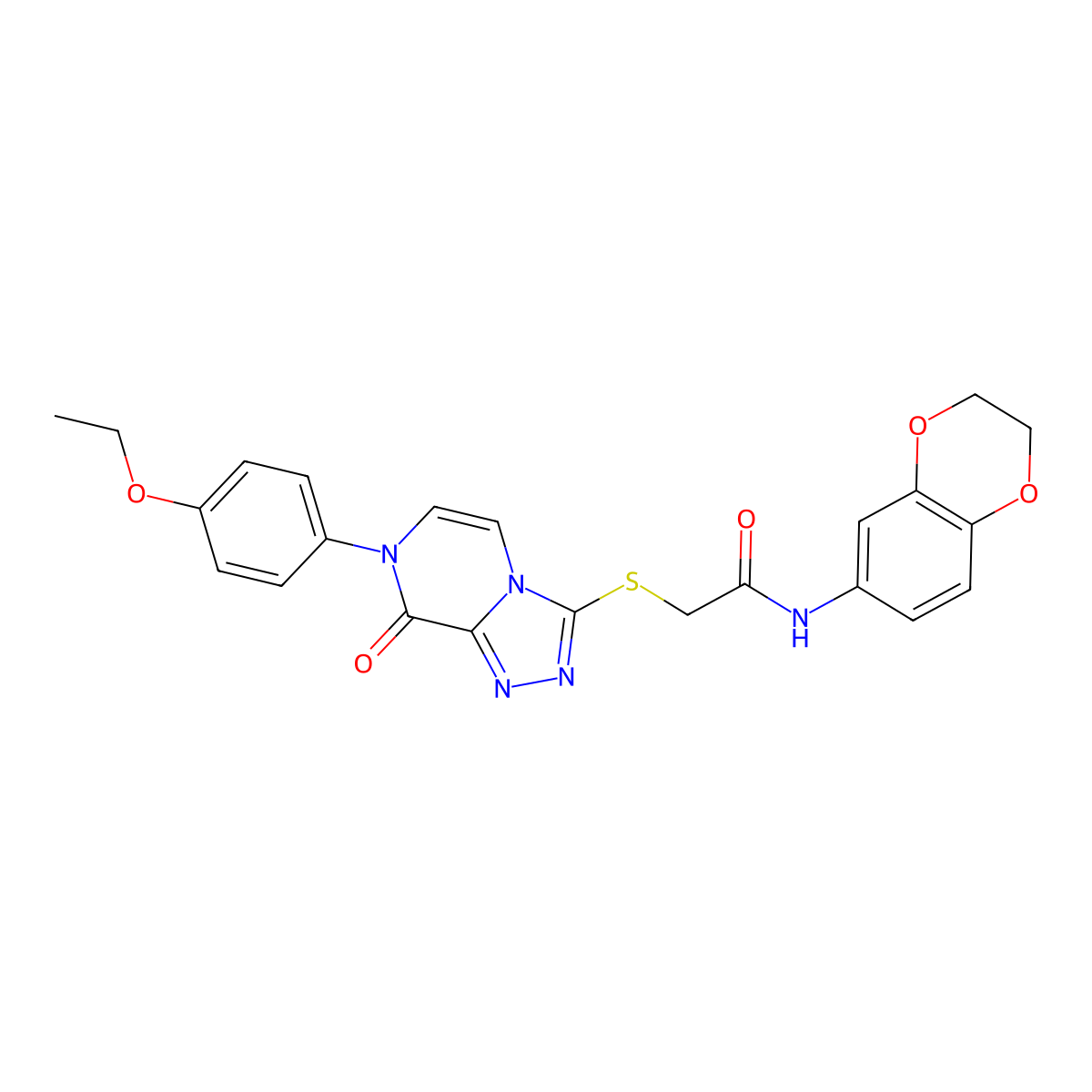 N-(2,3-dihydro-1,4-benzodioxin-6-yl)-2-{[7-(4-ethoxyphenyl)-8-oxo-7H,8H-[1,2,4]triazolo[4,3-a]pyrazin-3-yl]sulfanyl}acetamide molecular structure, CAS 1223812-19-8