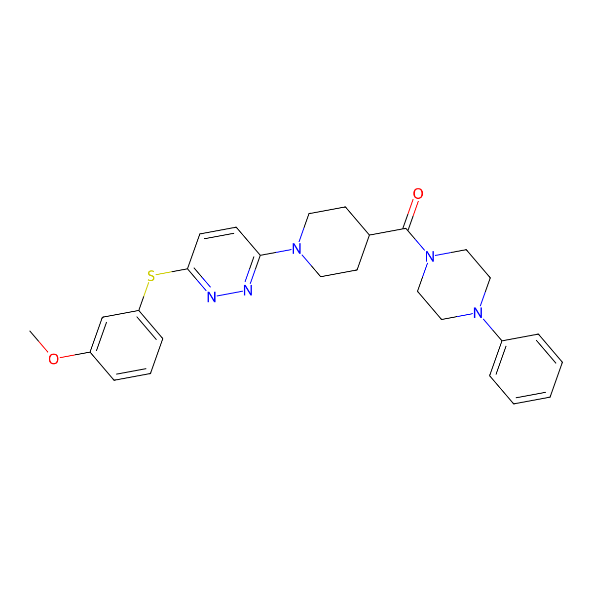 (1-(6-((3-Methoxyphenyl)thio)pyridazin-3-yl)piperidin-4-yl)(4-phenylpiperazin-1-yl)methanone molecular structure, CAS 1223812-45-0