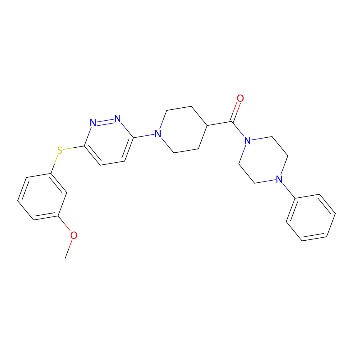 (1-(6-((3-Methoxyphenyl)thio)pyridazin-3-yl)piperidin-4-yl)(4-phenylpiperazin-1-yl)methanone molecular structure, CAS 1223812-45-0