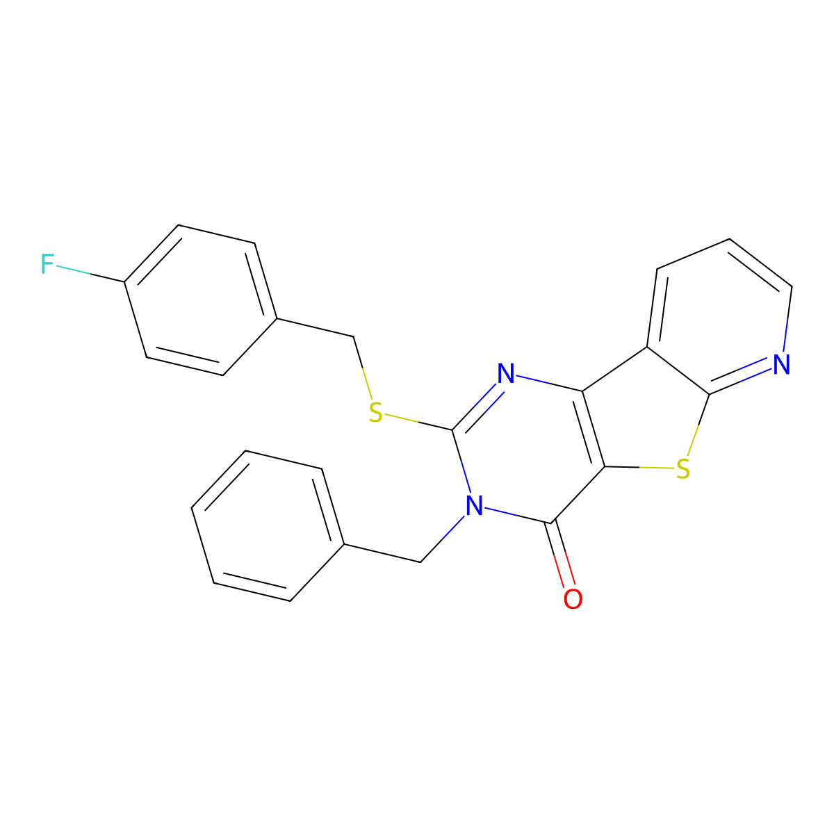 5-Benzyl-4-{[(4-fluorophenyl)methyl]sulfanyl}-8-thia-3,5,10-triazatricyclo[7.4.0.0^{2,7}]trideca-1(9),2(7),3,10,12-pentaen-6-one molecular structure, CAS 1223815-24-4