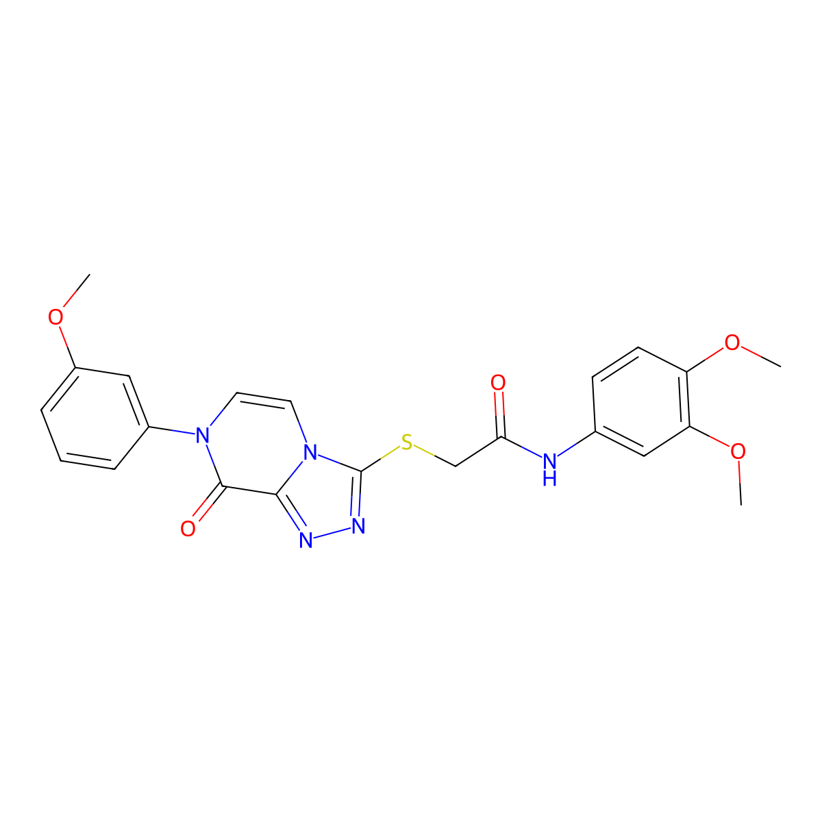 N-(3,4-dimethoxyphenyl)-2-{[7-(3-methoxyphenyl)-8-oxo-7H,8H-[1,2,4]triazolo[4,3-a]pyrazin-3-yl]sulfanyl}acetamide molecular structure, CAS 1223816-67-8
