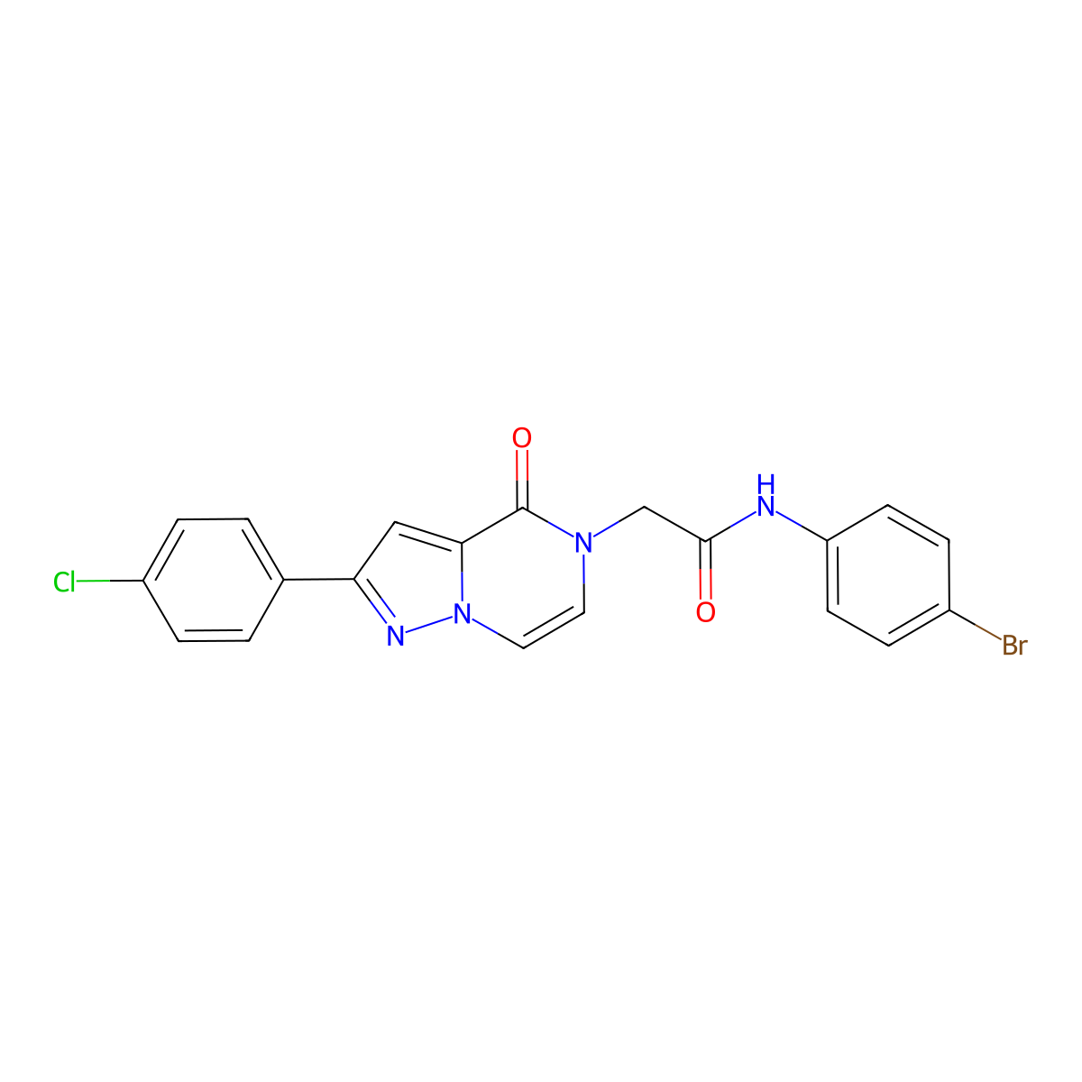 N-(4-bromophenyl)-2-[2-(4-chlorophenyl)-4-oxopyrazolo[1,5-a]pyrazin-5(4H)-yl]acetamide molecular structure, CAS 1223820-92-5