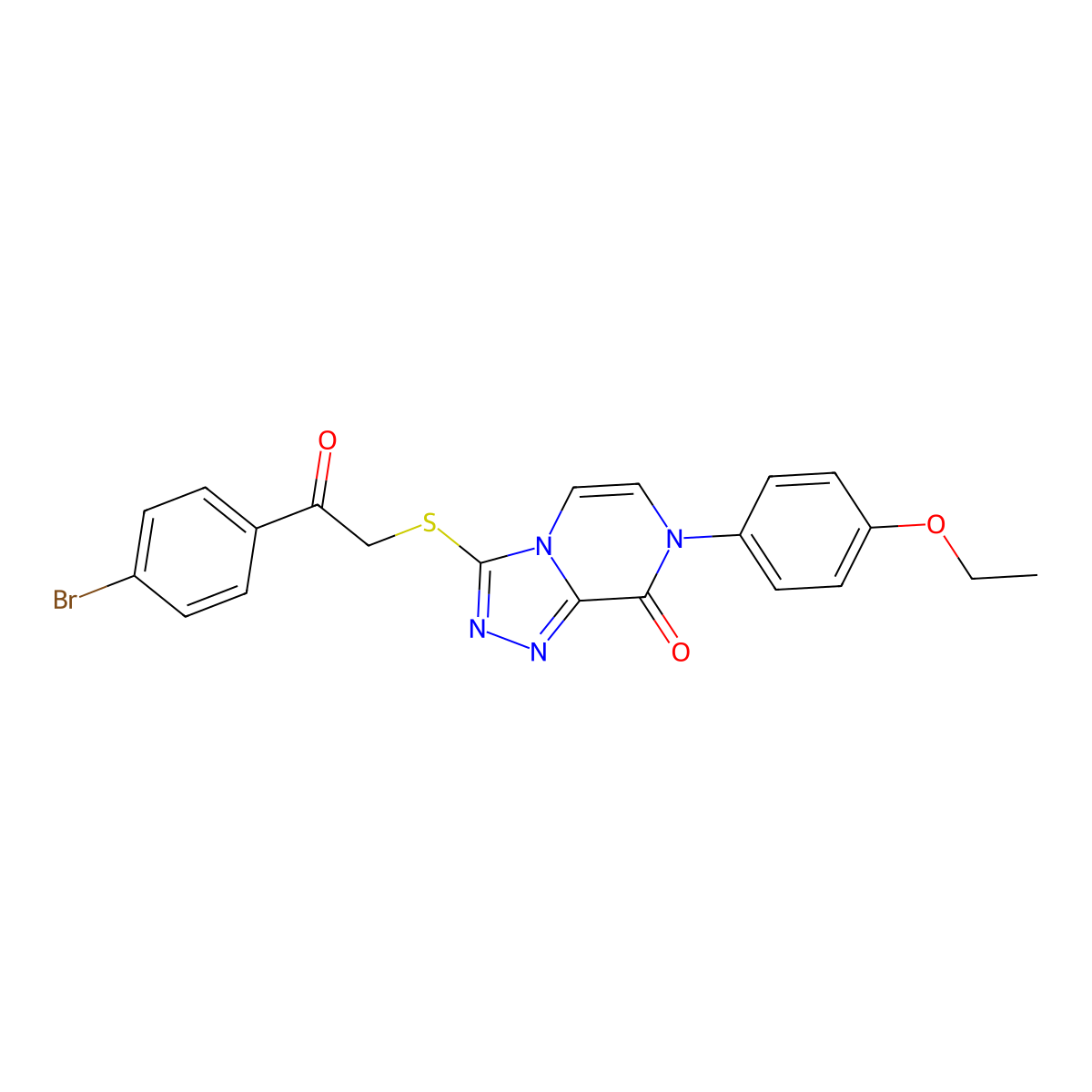 3-{[2-(4-bromophenyl)-2-oxoethyl]thio}-7-(4-ethoxyphenyl)[1,2,4]triazolo[4,3-a]pyrazin-8(7H)-one molecular structure, CAS 1223821-07-5