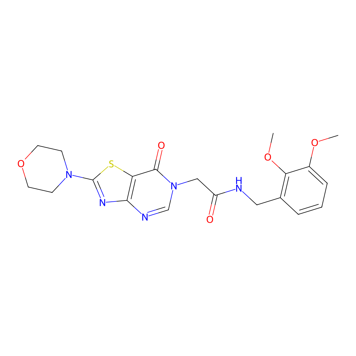 N-(2,3-dimethoxybenzyl)-2-(2-morpholino-7-oxothiazolo[4,5-d]pyrimidin-6(7H)-yl)acetamide molecular structure, CAS 1223823-64-0