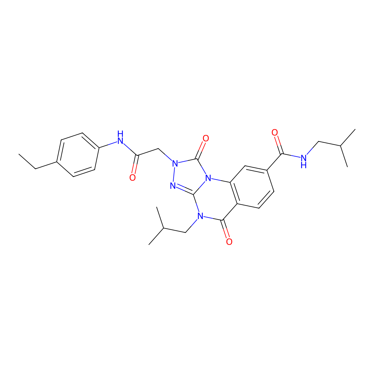 2-(2-((4-ethylphenyl)amino)-2-oxoethyl)-N,4-diisobutyl-1,5-dioxo-1,2,4,5-tetrahydro-[1,2,4]triazolo[4,3-a]quinazoline-8-carboxamide molecular structure, CAS 1223824-14-3
