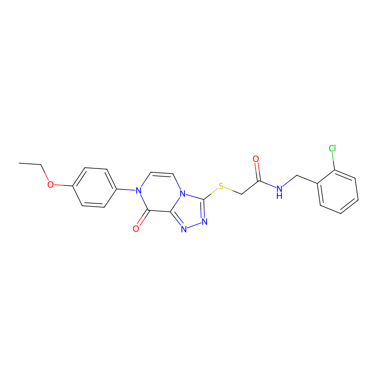 N-[(2-chlorophenyl)methyl]-2-[[7-(4-ethoxyphenyl)-8-oxo-[1,2,4]triazolo[4,3-a]pyrazin-3-yl]sulfanyl]acetamide molecular structure, CAS 1223824-89-2