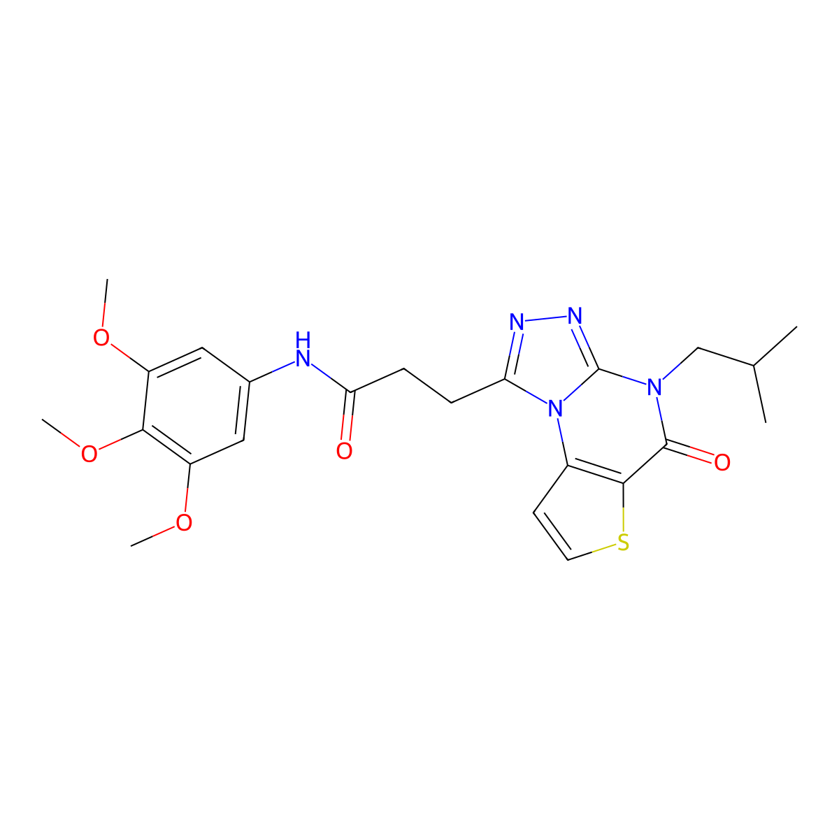 3-(4-isobutyl-5-oxo-4,5-dihydrothieno[2,3-e][1,2,4]triazolo[4,3-a]pyrimidin-1-yl)-N-(3,4,5-trimethoxyphenyl)propanamide molecular structure, CAS 1223828-35-0