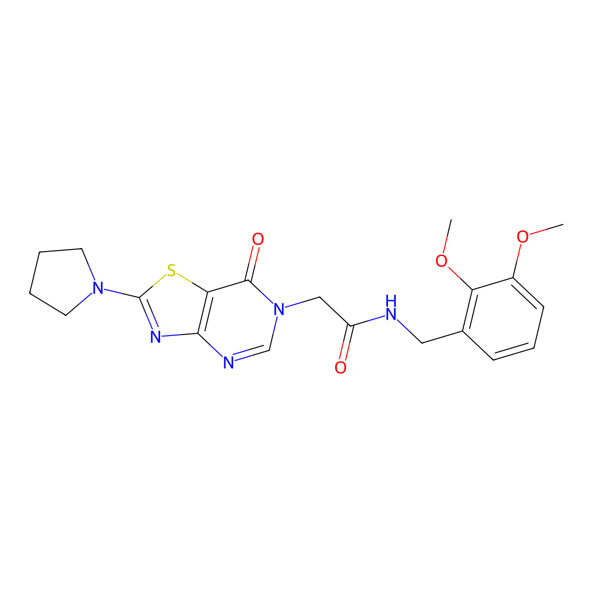 N-(2,3-dimethoxybenzyl)-2-(7-oxo-2-(pyrrolidin-1-yl)thiazolo[4,5-d]pyrimidin-6(7H)-yl)acetamide molecular structure, CAS 1223829-19-3