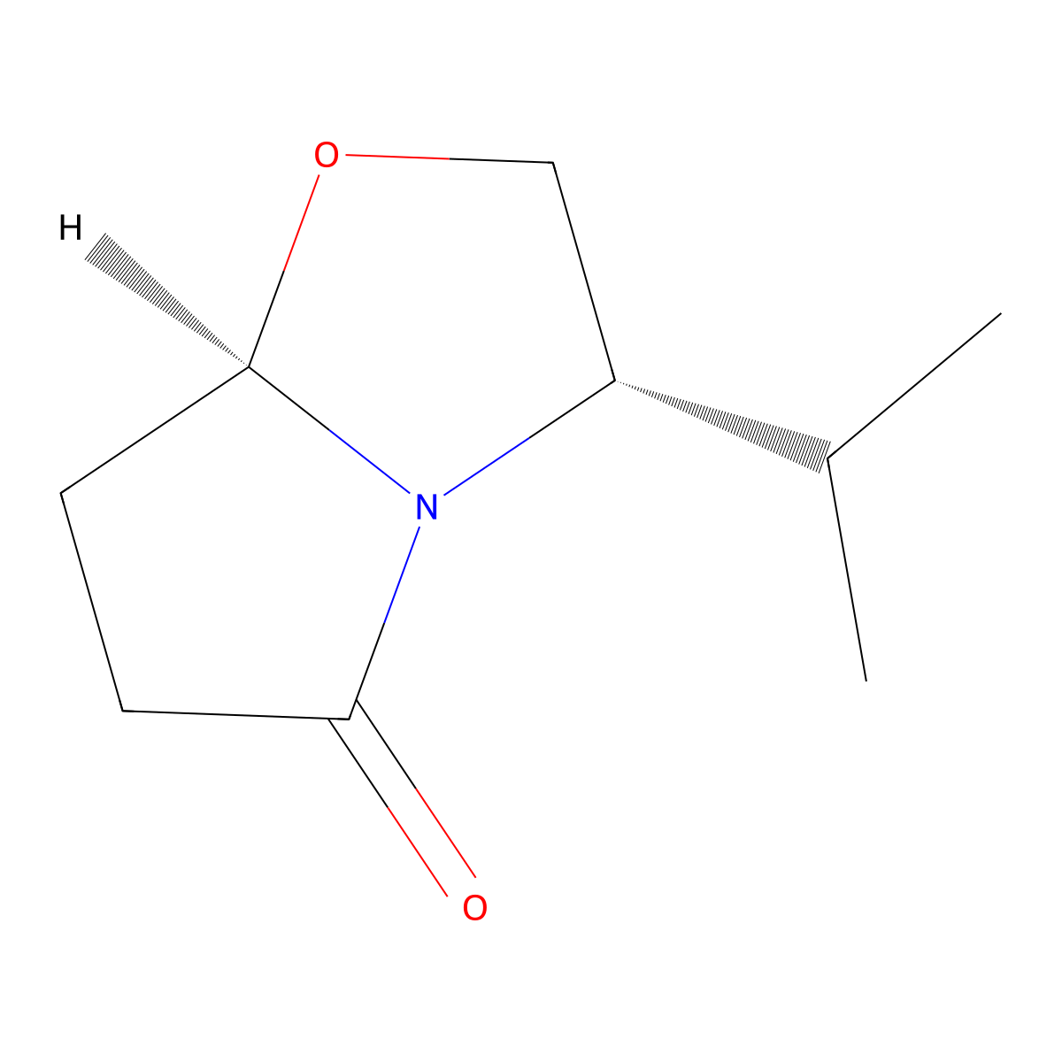 (3S,7aR)-Tetrahydro-3-(1-methylethyl)pyrrolo(2,1-b)oxazol-5(6H)-one molecular structure, CAS 122383-35-1