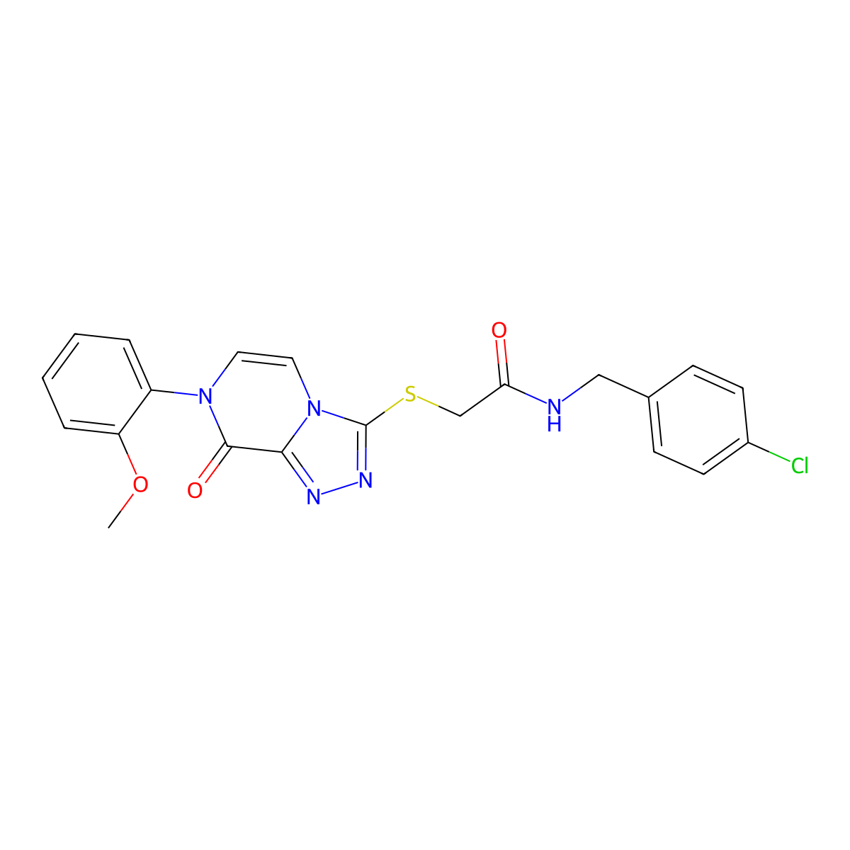 N-[(4-chlorophenyl)methyl]-2-[[7-(2-methoxyphenyl)-8-oxo-[1,2,4]triazolo[4,3-a]pyrazin-3-yl]sulfanyl]acetamide molecular structure, CAS 1223836-72-3
