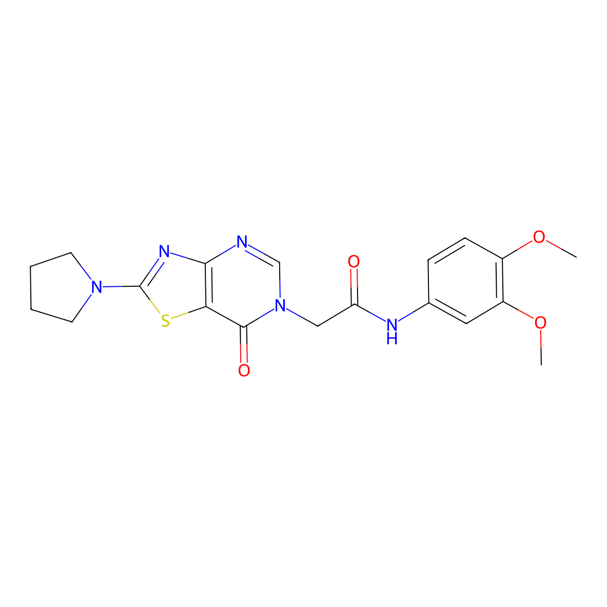 N-(3,4-dimethoxyphenyl)-2-(7-oxo-2-(pyrrolidin-1-yl)thiazolo[4,5-d]pyrimidin-6(7H)-yl)acetamide molecular structure, CAS 1223842-85-0