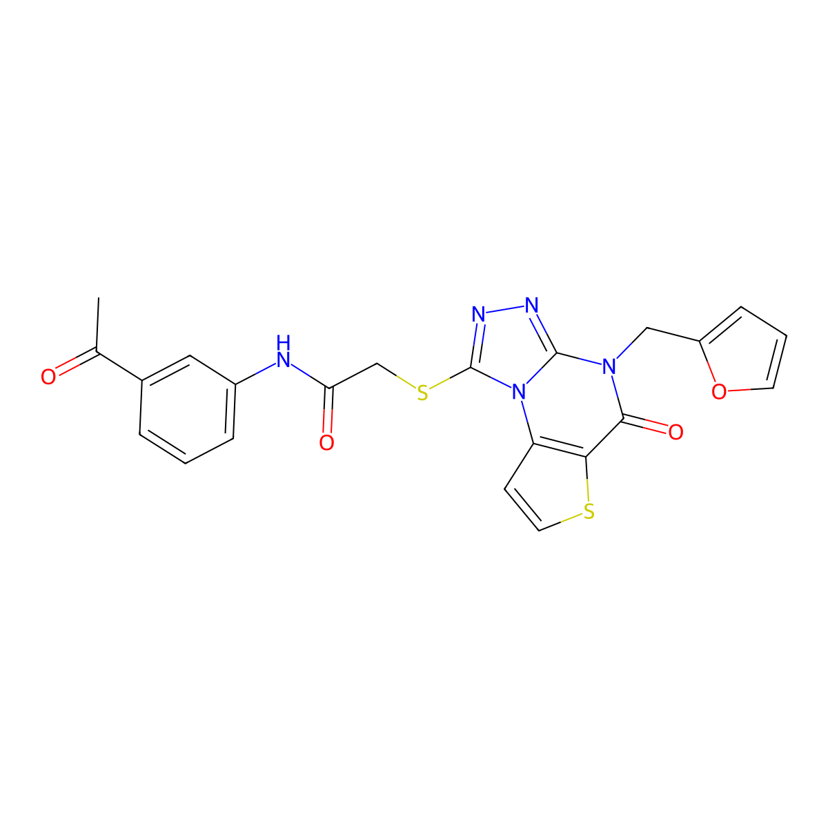 N-(3-acetylphenyl)-2-({8-[(furan-2-yl)methyl]-7-oxo-5-thia-1,8,10,11-tetraazatricyclo[7.3.0.0^{2,6}]dodeca-2(6),3,9,11-tetraen-12-yl}sulfanyl)acetamide molecular structure, CAS 1223843-87-5