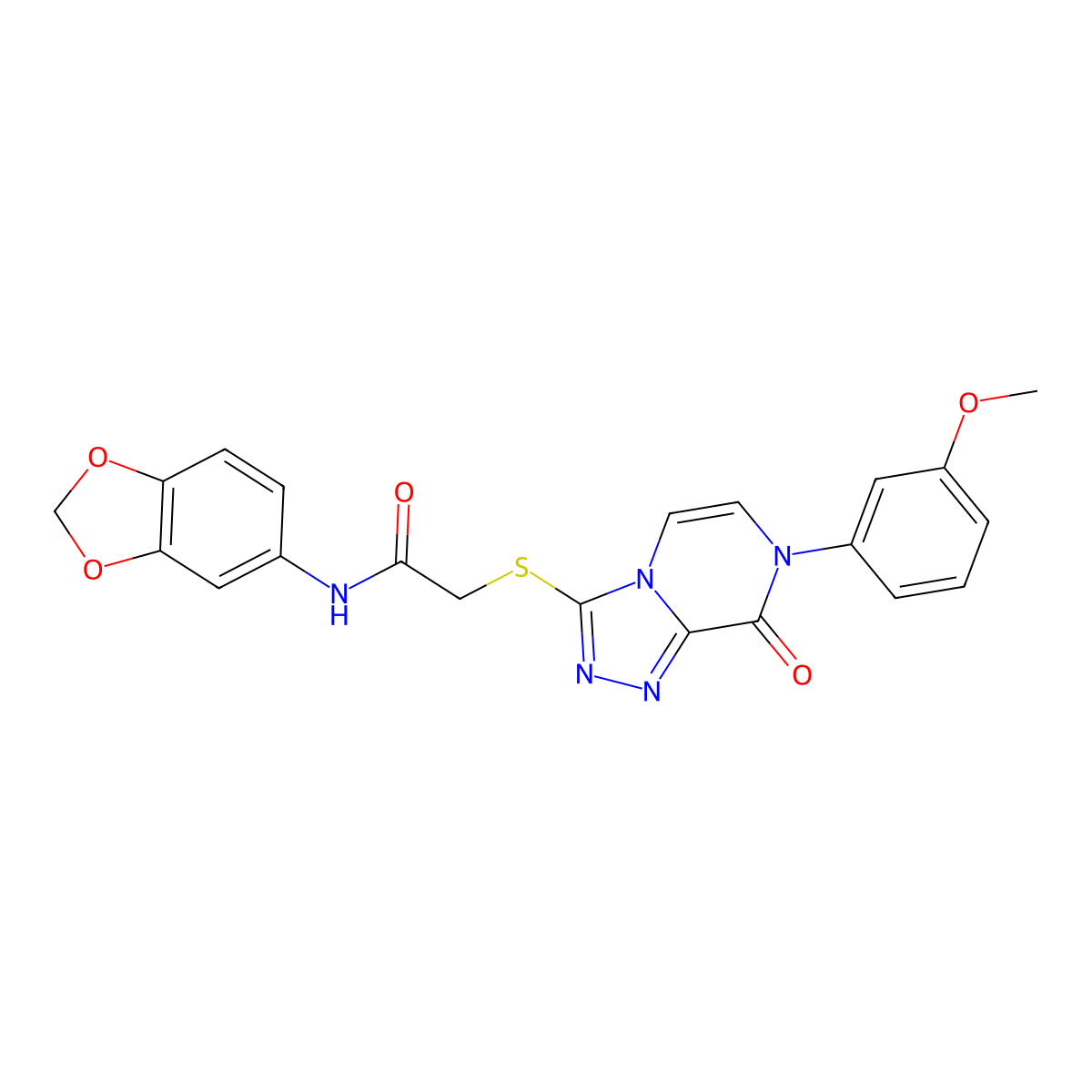 N-(2H-1,3-benzodioxol-5-yl)-2-{[7-(3-methoxyphenyl)-8-oxo-7H,8H-[1,2,4]triazolo[4,3-a]pyrazin-3-yl]sulfanyl}acetamide molecular structure, CAS 1223845-91-7