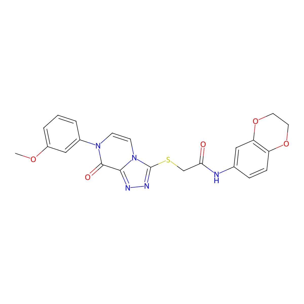 N-(2,3-dihydro-1,4-benzodioxin-6-yl)-2-{[7-(3-methoxyphenyl)-8-oxo-7H,8H-[1,2,4]triazolo[4,3-a]pyrazin-3-yl]sulfanyl}acetamide molecular structure, CAS 1223850-73-4