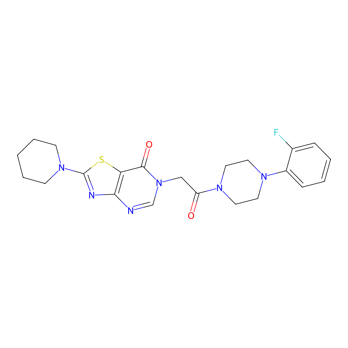 6-(2-(4-(2-fluorophenyl)piperazin-1-yl)-2-oxoethyl)-2-(piperidin-1-yl)thiazolo[4,5-d]pyrimidin-7(6H)-one molecular structure, CAS 1223851-35-1