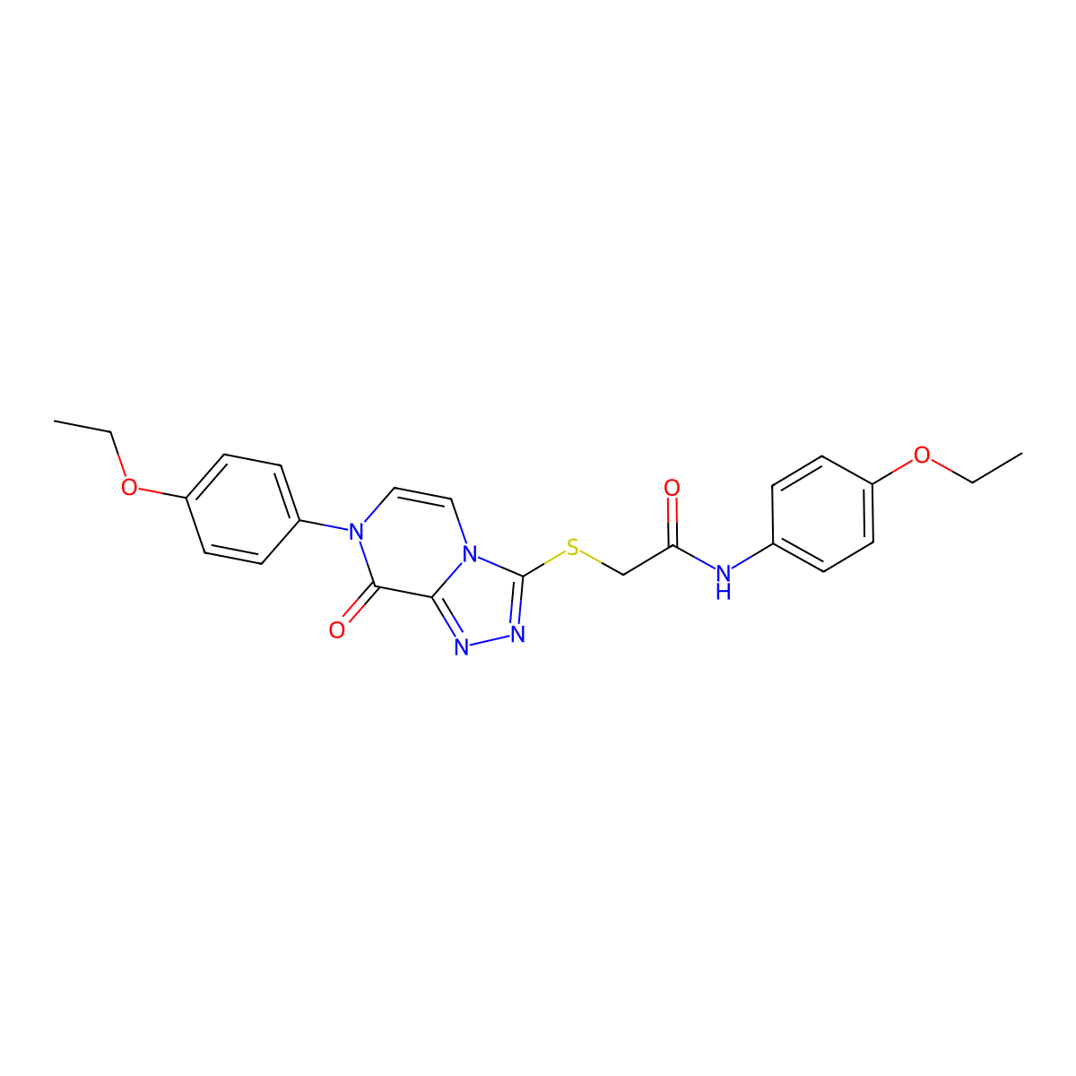 N-(4-ethoxyphenyl)-2-((7-(4-ethoxyphenyl)-8-oxo-7,8-dihydro-[1,2,4]triazolo[4,3-a]pyrazin-3-yl)thio)acetamide molecular structure, CAS 1223857-27-9