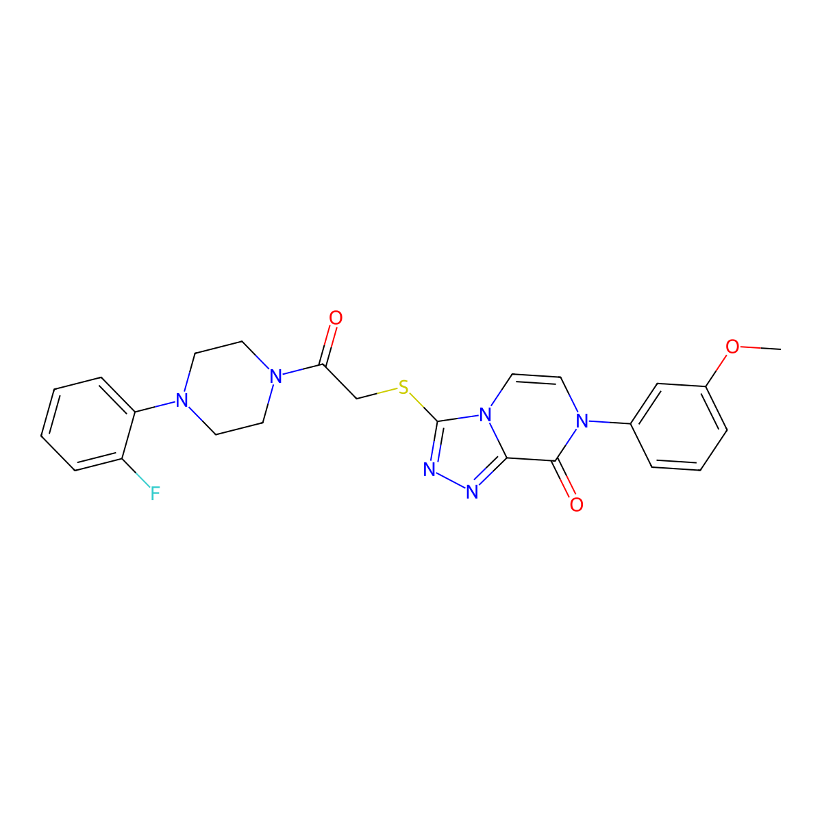 3-((2-(4-(2-fluorophenyl)piperazin-1-yl)-2-oxoethyl)thio)-7-(3-methoxyphenyl)-[1,2,4]triazolo[4,3-a]pyrazin-8(7H)-one molecular structure, CAS 1223857-35-9