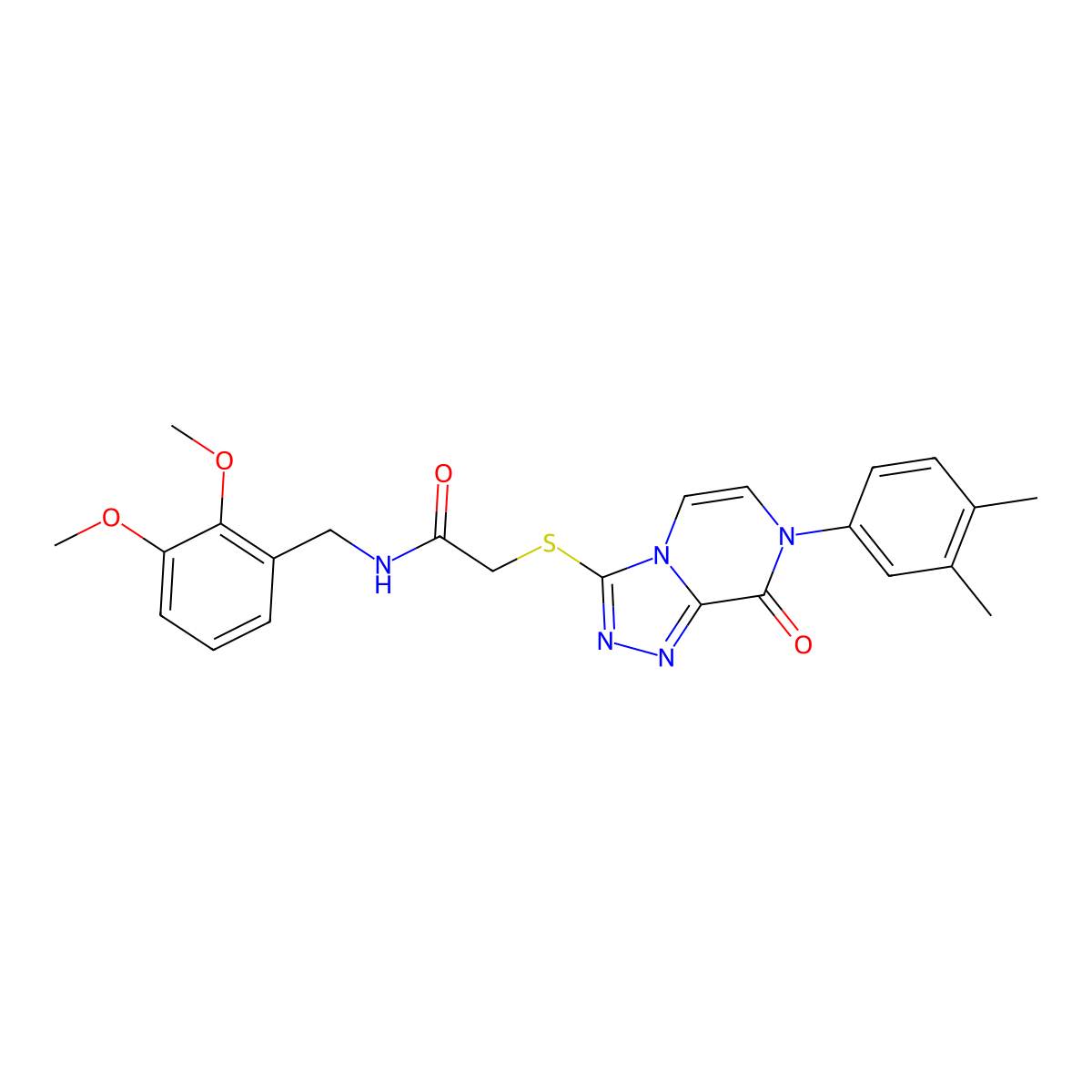 N-[(2,3-dimethoxyphenyl)methyl]-2-{[7-(3,4-dimethylphenyl)-8-oxo-7H,8H-[1,2,4]triazolo[4,3-a]pyrazin-3-yl]sulfanyl}acetamide molecular structure, CAS 1223858-98-7