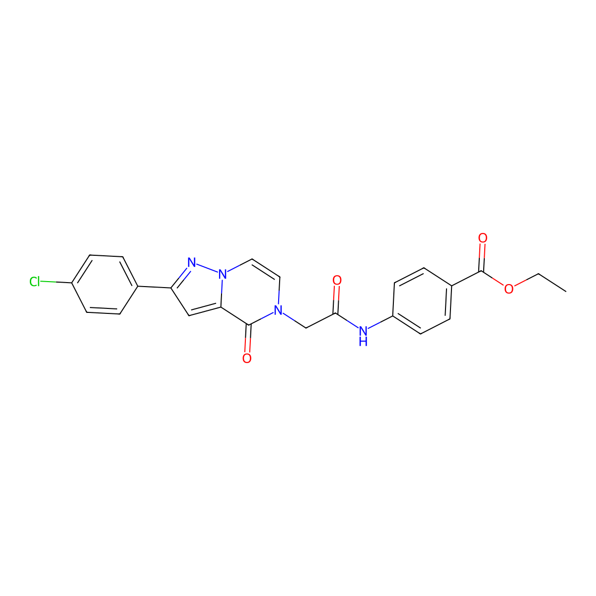 ethyl 4-({[2-(4-chlorophenyl)-4-oxopyrazolo[1,5-a]pyrazin-5(4H)-yl]acetyl}amino)benzoate molecular structure, CAS 1223860-70-5